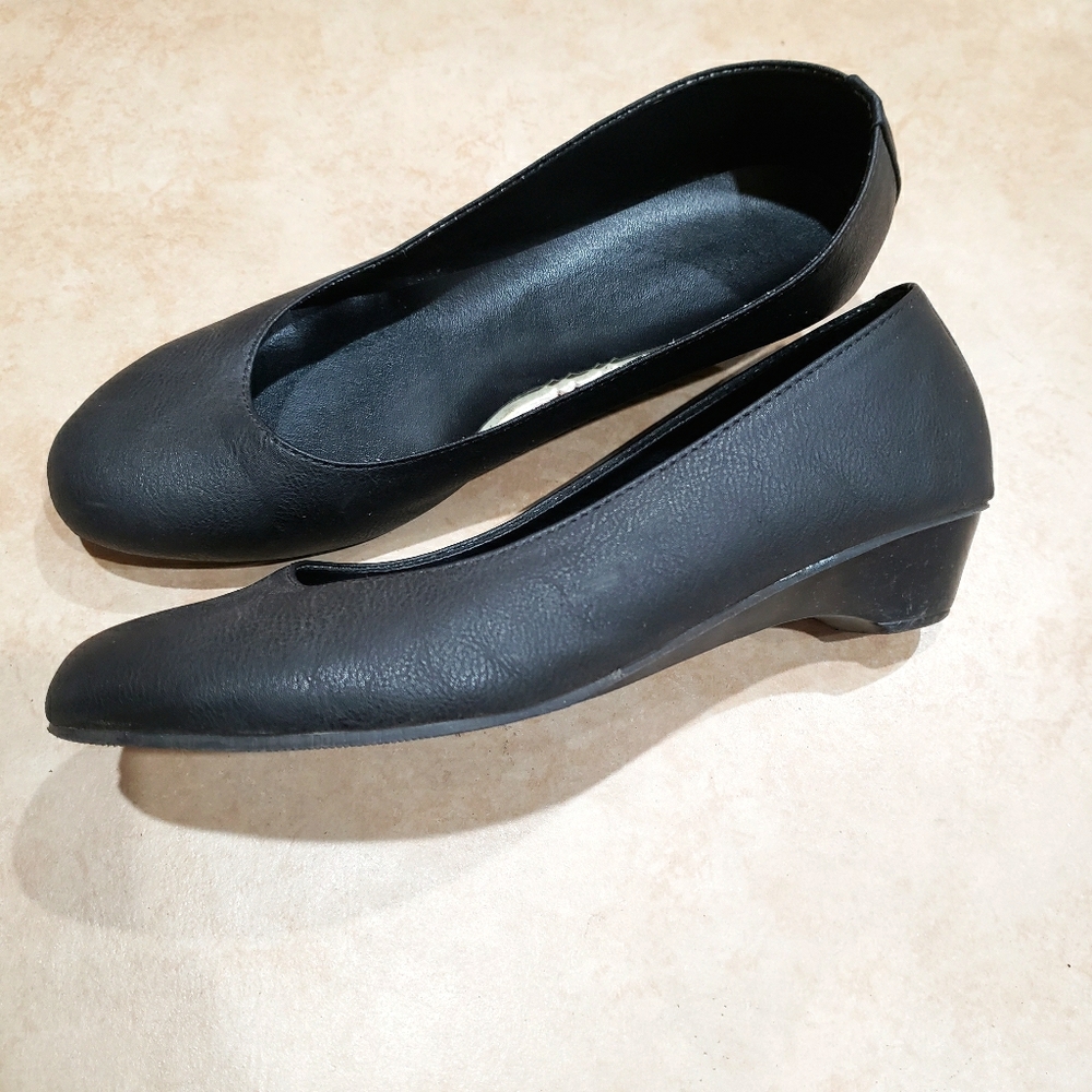 NWT Black Flats with Slight Heel